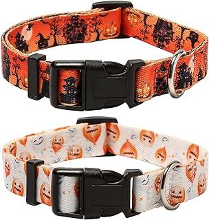Lamphyface Halloween Dog Collar Adjustable Pumpkin Pattern
