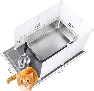 MEEXPAWS Extra Large Giant Stainless Steel Litter Box for Cats