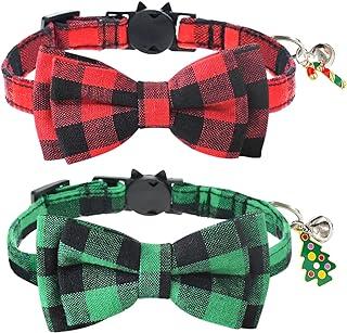 Malier 2 Pack Cat Collar Breakaway with Bow Tie and Bell
