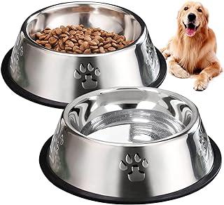 Hamiledyi 51oz Stainless Steel Dog Cat Bowl with Rubber Base