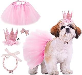 GAGILAND Dog Birthday Outfit Pink Puppy Tutu