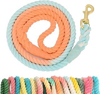 Samhogrin 5FT Dog Rope Leash Cotton Ombre Soft Handle Heavy Duty Training Lead Multicolor Traction