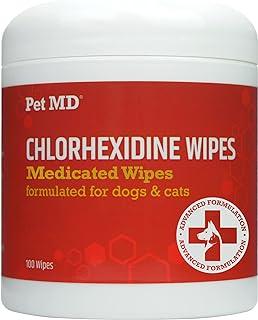 Pet MD Chlorhexidine Wipes – Cat and Dog Hot Spot, Skin Allergy