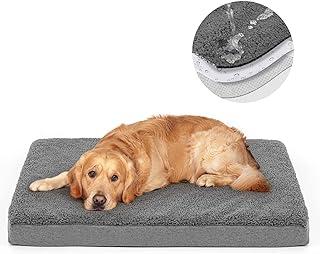 Orthopedic Dog Bed for Large, 100% Waterproof Egg-Crate Foam Petbed Mattress with Removable Cover