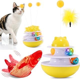 FiGoal Shake and Turntable Cat Toy with Plush Moving Fish
