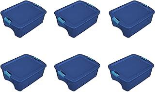Sterilite 14447406 12 Gallon/45 Liter Latch and Carry with Blue Aquarium Latches, 6-Pack