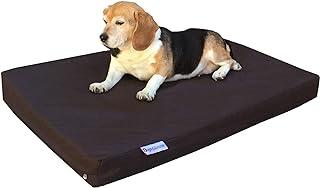 Dogbed4less Orthopedic Small Medium Gel Memory Foam Bed with Strong 1680 Nylon Brown Cover and Waterproof Liner