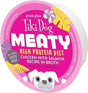 Tiki Dog Meaty Grain Free High Protein Wet Food Salmon Recipe in Broth