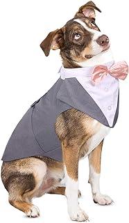 ASENKU Dog Tuxedo, Wedding Shirt Halloween Costume Outfit with Detachable Bandana