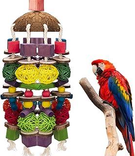 EBaokuup Large Bird Parrot Toys, Multicolored Wooden Block
