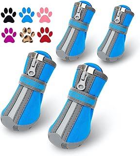 Splash-Proof Winter Snow Shoes for Puppy Dog with Reflective Strip Soft Comfortable Rubber Sole Blue