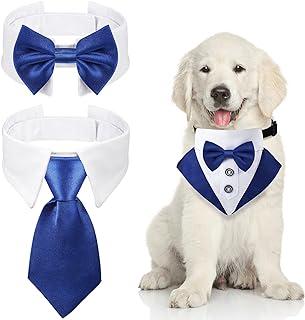 Formal Pet Tuxedo Wedding Bandana Set Include Dog Neckties