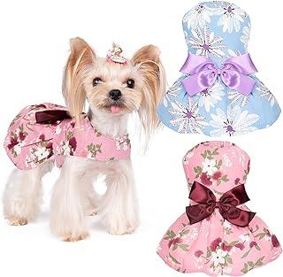 Flower Dog Dress for Pet Clothes Birthday Party Puppy Sundress
