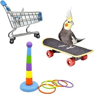 ZOCONE 3-Piece Set Bird Toy Mini Shopping Cart