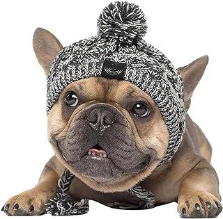 Knitting French Bulldog Hat for Small Dogs (Large)