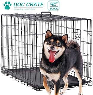 Dog Crate with Double-Door,Tray and Handle for Indoor Training