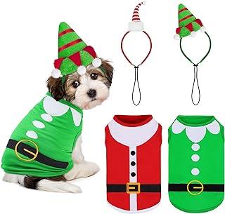 Pedgot 2 Pack Christmas Sleeveless Dog T-Shirts
