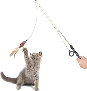 Cat Fishing Pole Toy with Retractable Wand