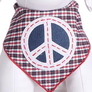Dog Bandanas for 4th of July Independence Day Peace Sign Applique