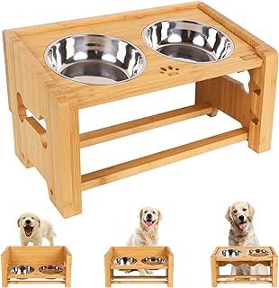 Raised Dog Bowls with Stand and Non-Slip Pad