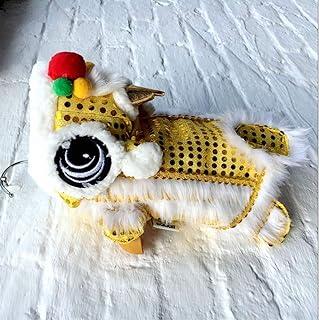 Cute Lion Dance Pet Costume with Red Sequins