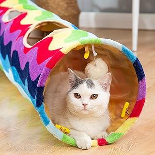 LUCKITTY Plush Tunnel Toy with Ball for Cat Kitten Dog Rabbit