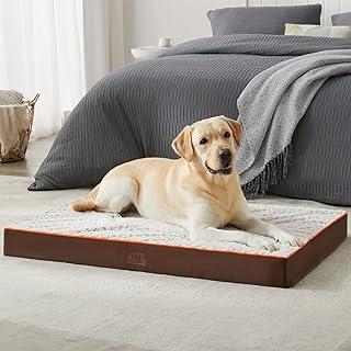 Egg-Crate Foam Pet Bed Mat with Rose Plush Removable Cover