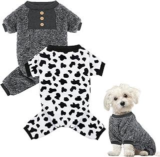 Pedgot 2 Pack Soft Dog Pajamas Fuzzy Petgie Coat Plush Winter Outfits
