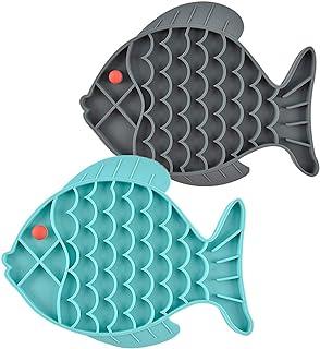 Slow Feeder Bowl Fish-Shaped Cat Puzzle Food Mat for Small Dog &Cats