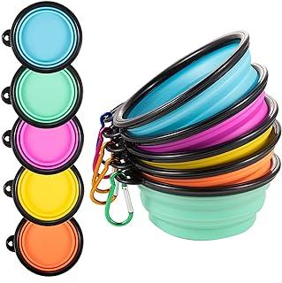Travel Dog Cat Water Bowl Portable Foldable Dishes with Carabiner Clip