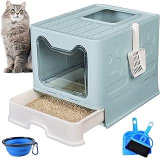 PINVNBY Large Foldable Cat Litter Box with Drawer