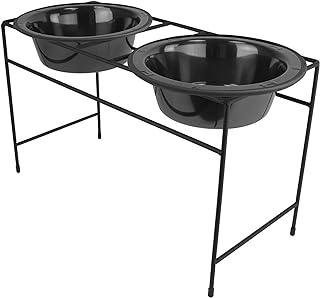 Double Diner Feeder with Stainless Steel Dog Bowls
