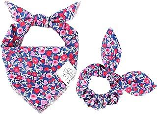 Dog Bandana Scarf with Bow Hair Ties for Small Puppy