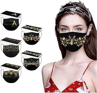 CHENSEN Halloween Thanksgiving Adults Black Disposable Face Mask for Women Festival Party