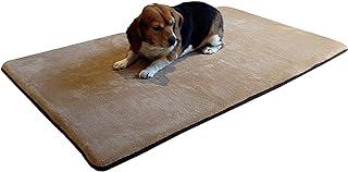 Dogbed4less Gel-Infused Large Memory Foam Fleace Pet Bed Mat Pillow Topper with Waterproof Rubber Anti Slip Bottom