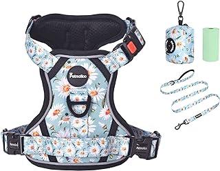 Petmolico No Pull Dog Harness Set, 2 Leash Attchment Easy Control Handle Reflective Vest