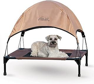 Pet Cot Elevated Dog Bed & Canopy, Chocolate/Black Mesh