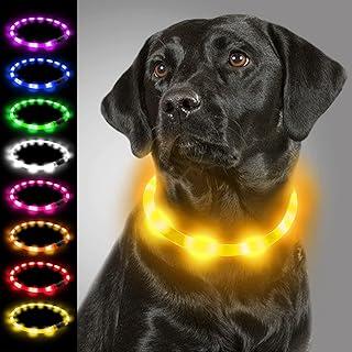 Joytale LED Dog Collar,USB rechargeable light up dog collars for Night Safety