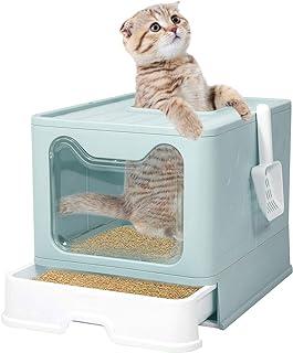 Q-Hillstar Large Top Entry Cat Litter Box with Lid
