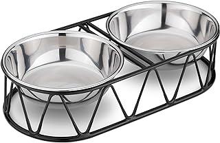 Navaris Stainless Steel Dog Bowl with Stand