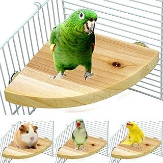 Borangs Wood Perch Bird Platform Parrot Stand Playground Cage Accessories for Small Anminals