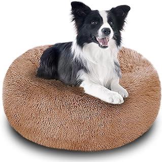 Calming Dog Bed, Anti Anxiety Round Fluffy dog and cat Sofa