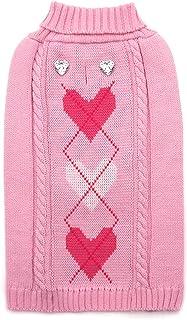 KYEESE Valentine’s Day Dog Sweater with Leash Hole Knit Pullover