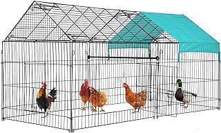 Chicken Coop Run Rabbit Enclosure Pen with Waterproof Cover Outdoor Backyard