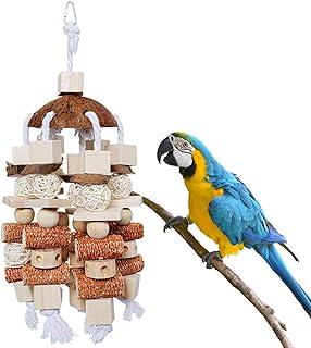 GATMAHE Large Bird Wooden Natural Block Toys for Climbing, Chewing and Unraveling