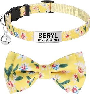 TagME Personalized Cat Collar, Breakaway Kitten Collier with Cute Bow Ties and Bell