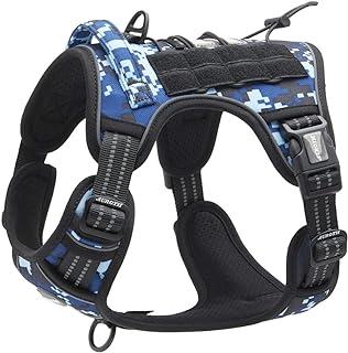 Auroth Tactical Dog Training Harness No Pulling Front Clip Leash Adhesion