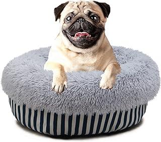 Navy Stripe Small Dog Bed for Puppies Washable