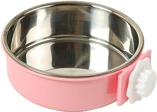 Removable Stainless Steel Hanging Pet Cage Bowl Water Food Feeder