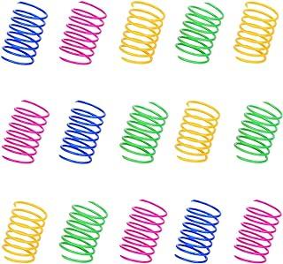 ISMARTEN 100 Pack Colorful Cat Toys Plastic Coil Spiral Springs